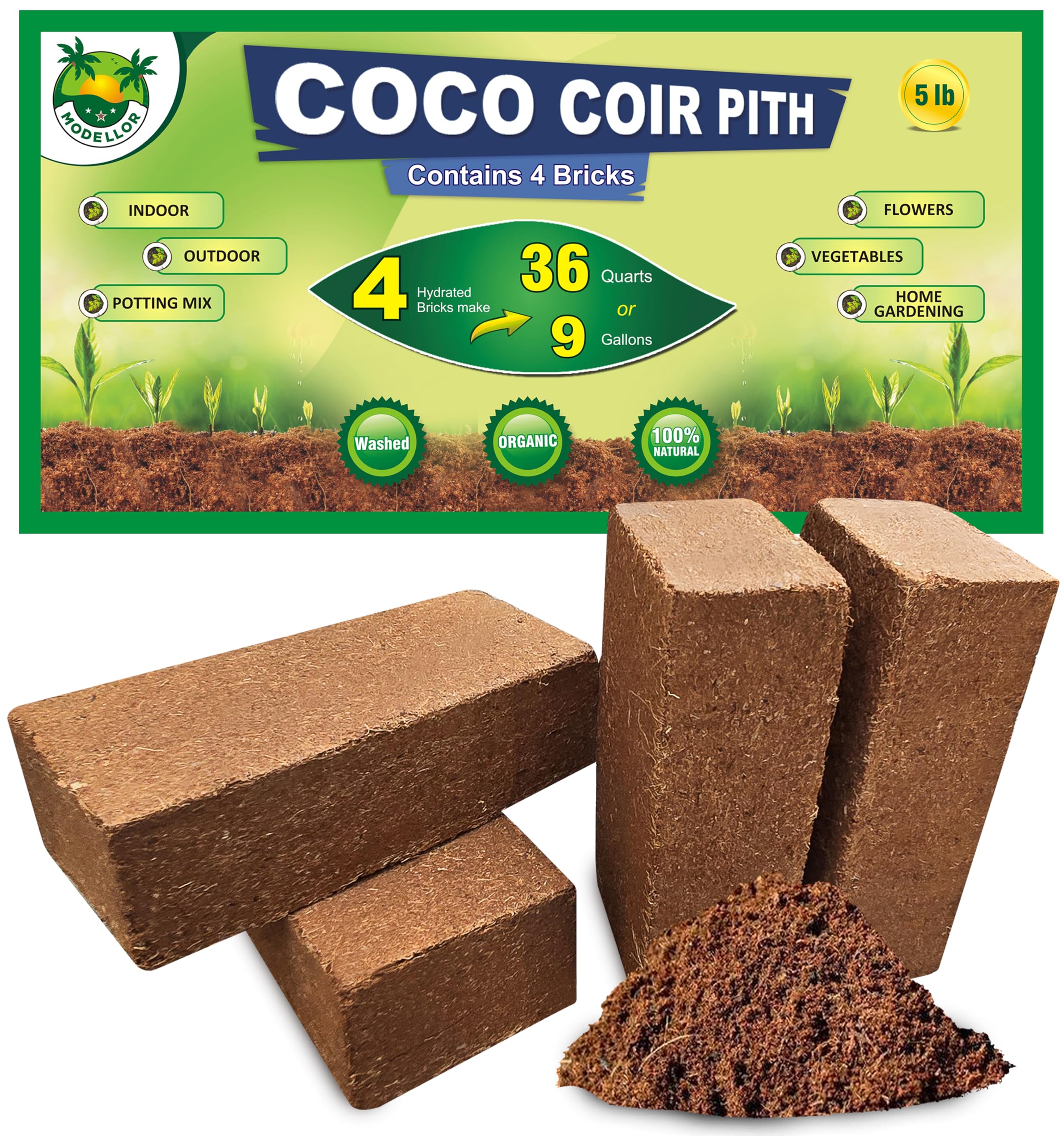 Amazon.com : MODELLOR 4 Bricks (5 lb) Premium Super Washed Coco